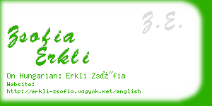 zsofia erkli business card